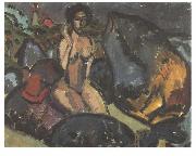 Ernst Ludwig Kirchner, Bathing woman between rocks